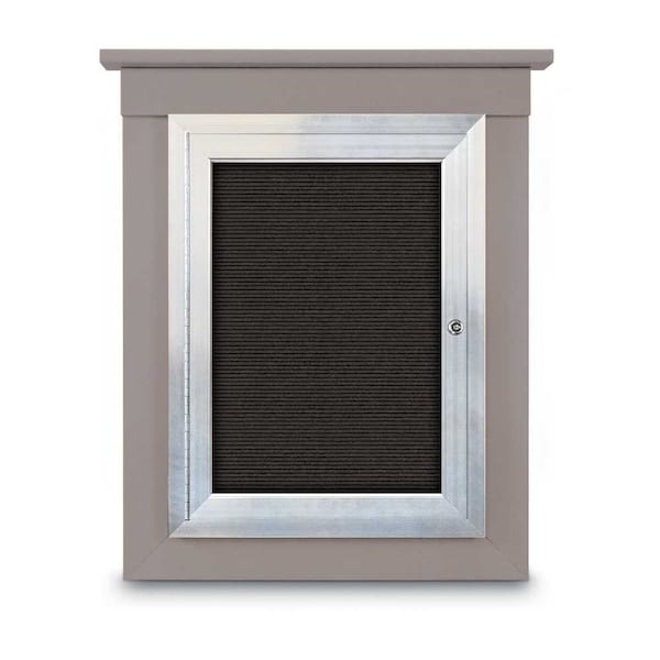 Sliding Glass Enclosed Letterboard, 96"x4, UV9009ACS-BLACK-BLUE